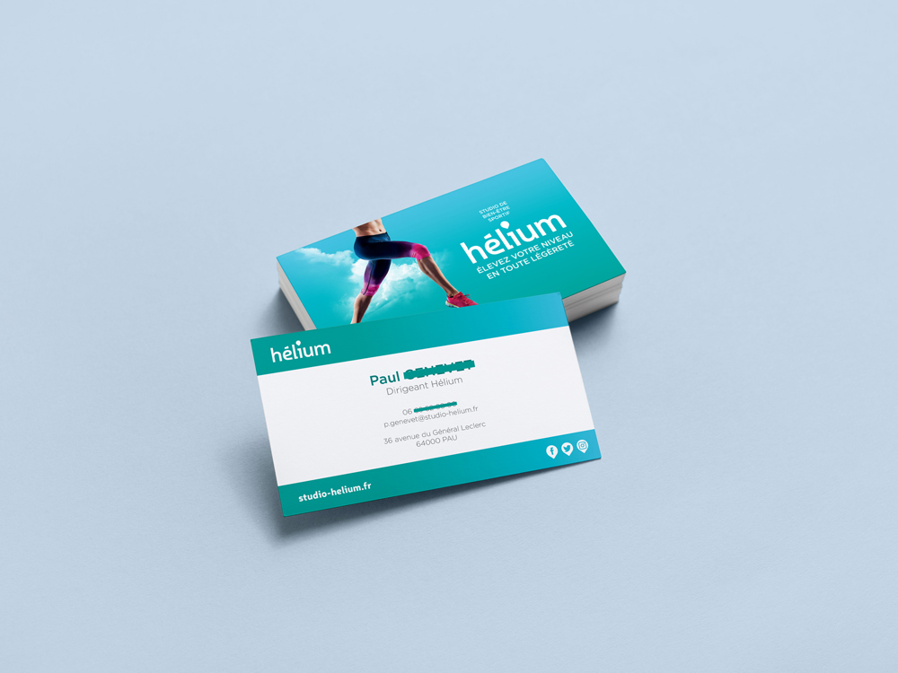 Web design : déclinaison cartes de visite pour Studio Hélium